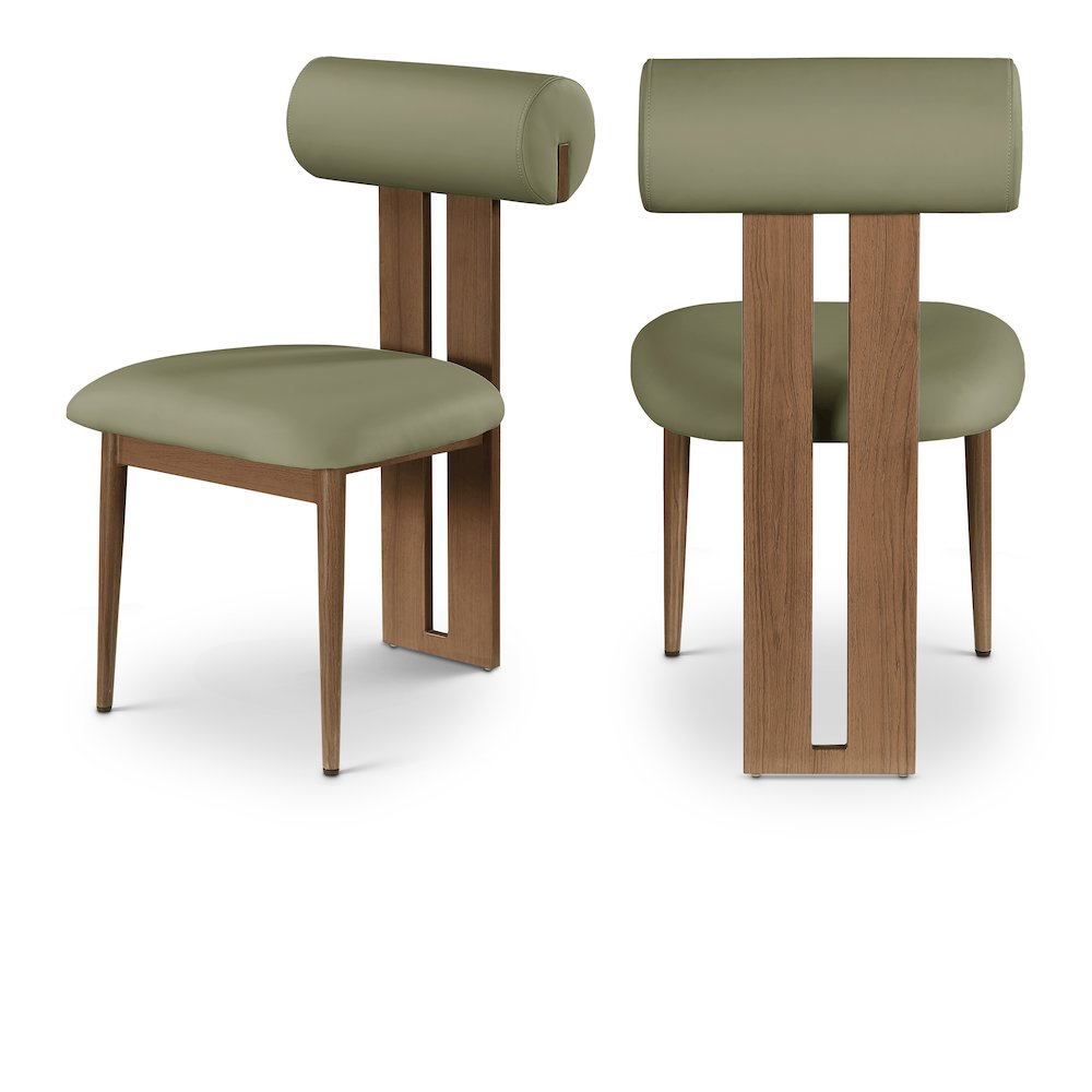 Dario Green Vegan Leather Dining Chair, Set of 2