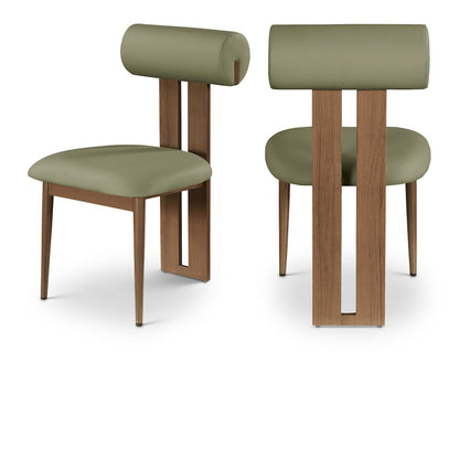 Dario Green Vegan Leather Dining Chair, Set of 2