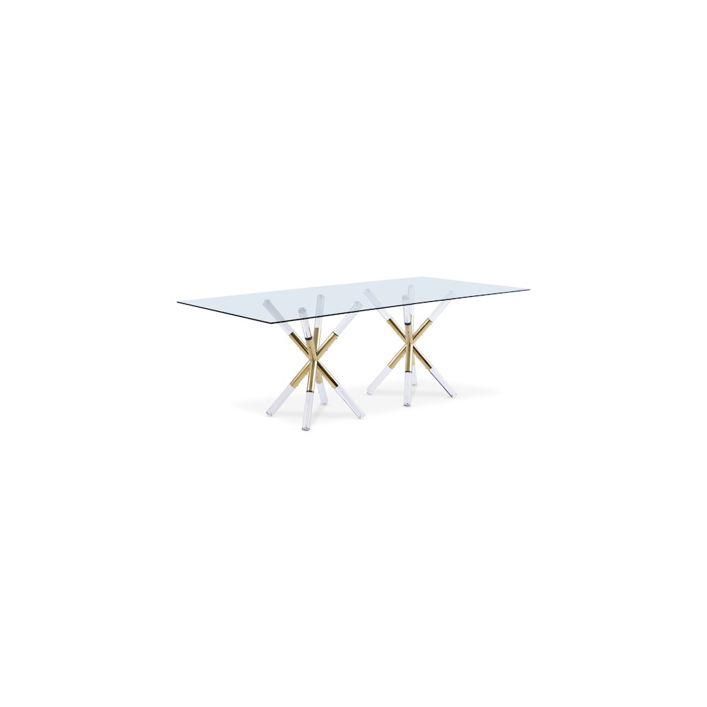 Mercury Acrylic/Gold Dining Table