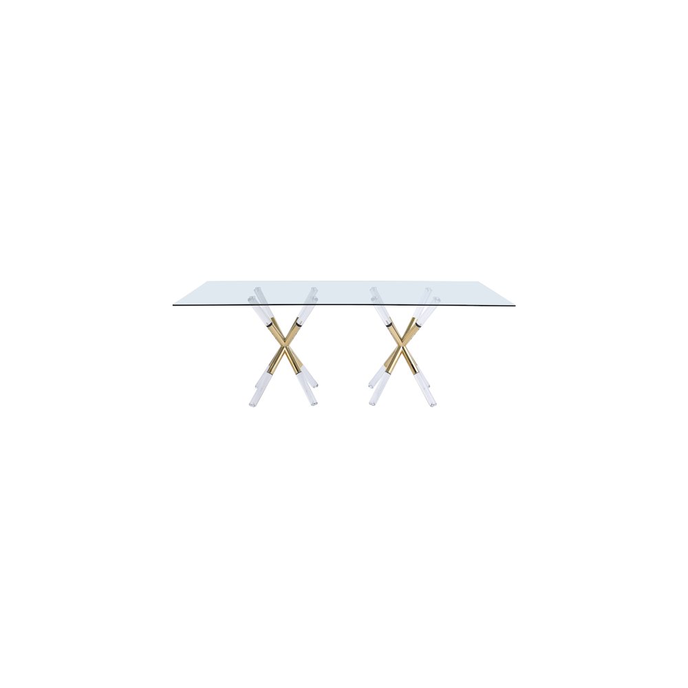 Mercury Acrylic/Gold Dining Table