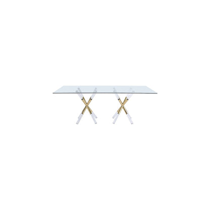 Mercury Acrylic/Gold Dining Table