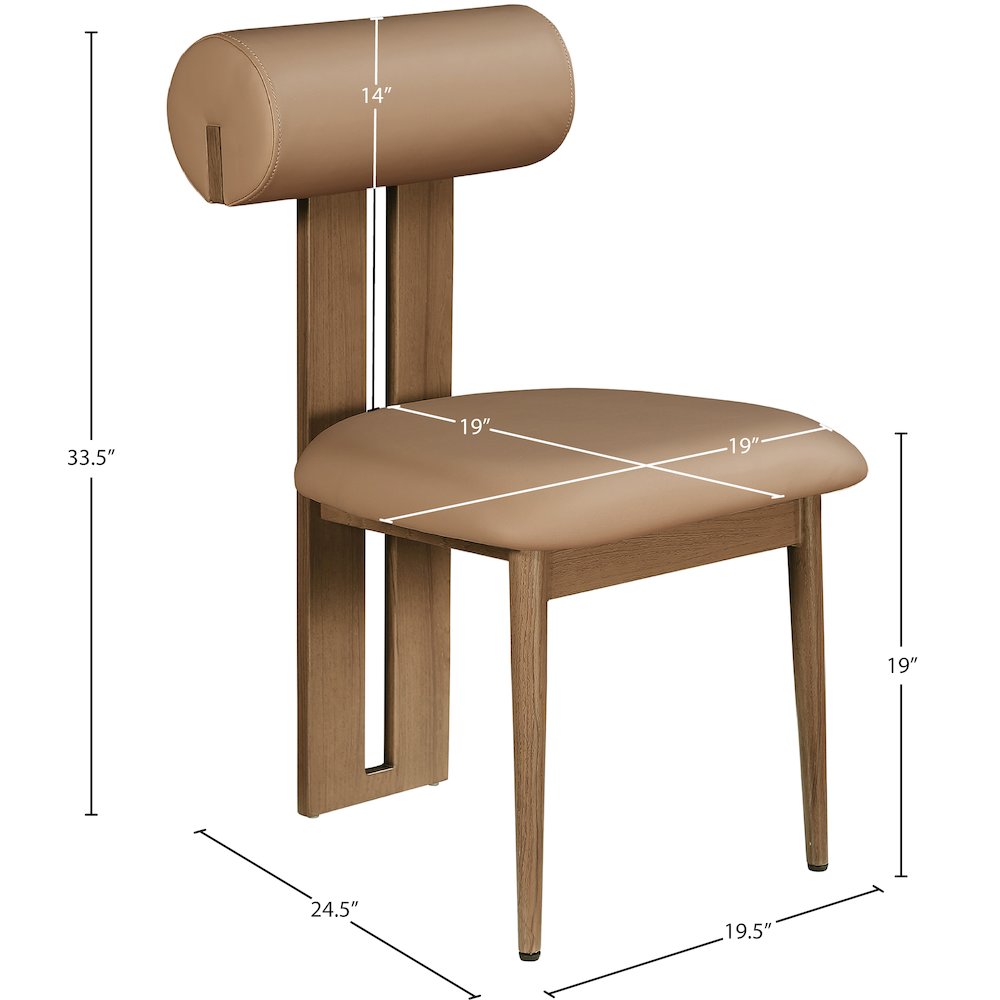 Dario Tan Vegan Leather Dining Chair, Set of 2