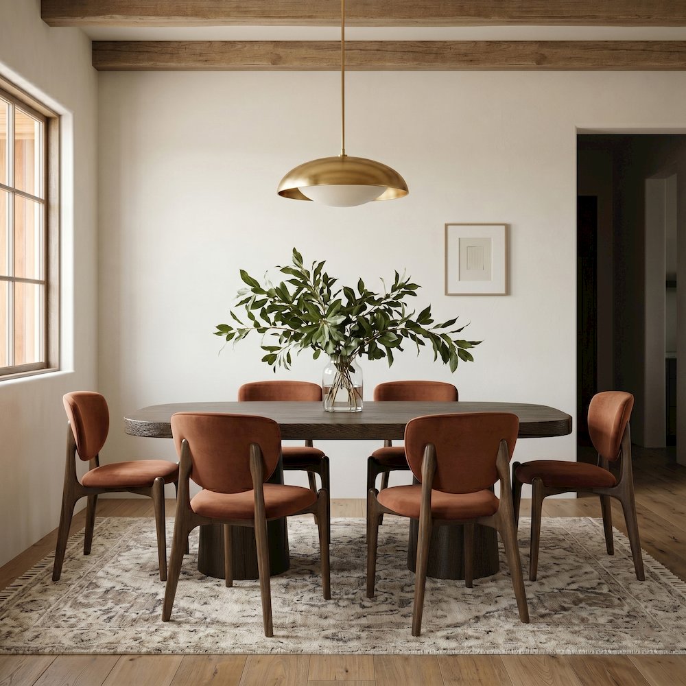 Woodhaven 95.5" Brown Solid Wood And Oak Veneer Dining Table (3 Boxes)