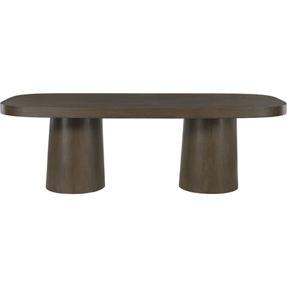 Woodhaven 95.5" Brown Solid Wood And Oak Veneer Dining Table (3 Boxes)