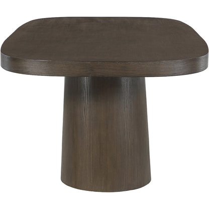 Woodhaven 95.5" Brown Solid Wood And Oak Veneer Dining Table (3 Boxes)