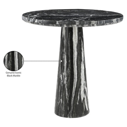 Fontelina 30" Black Genuine Marble Bistro Dining Table