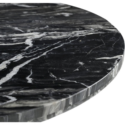 Fontelina 30" Black Genuine Marble Bistro Dining Table