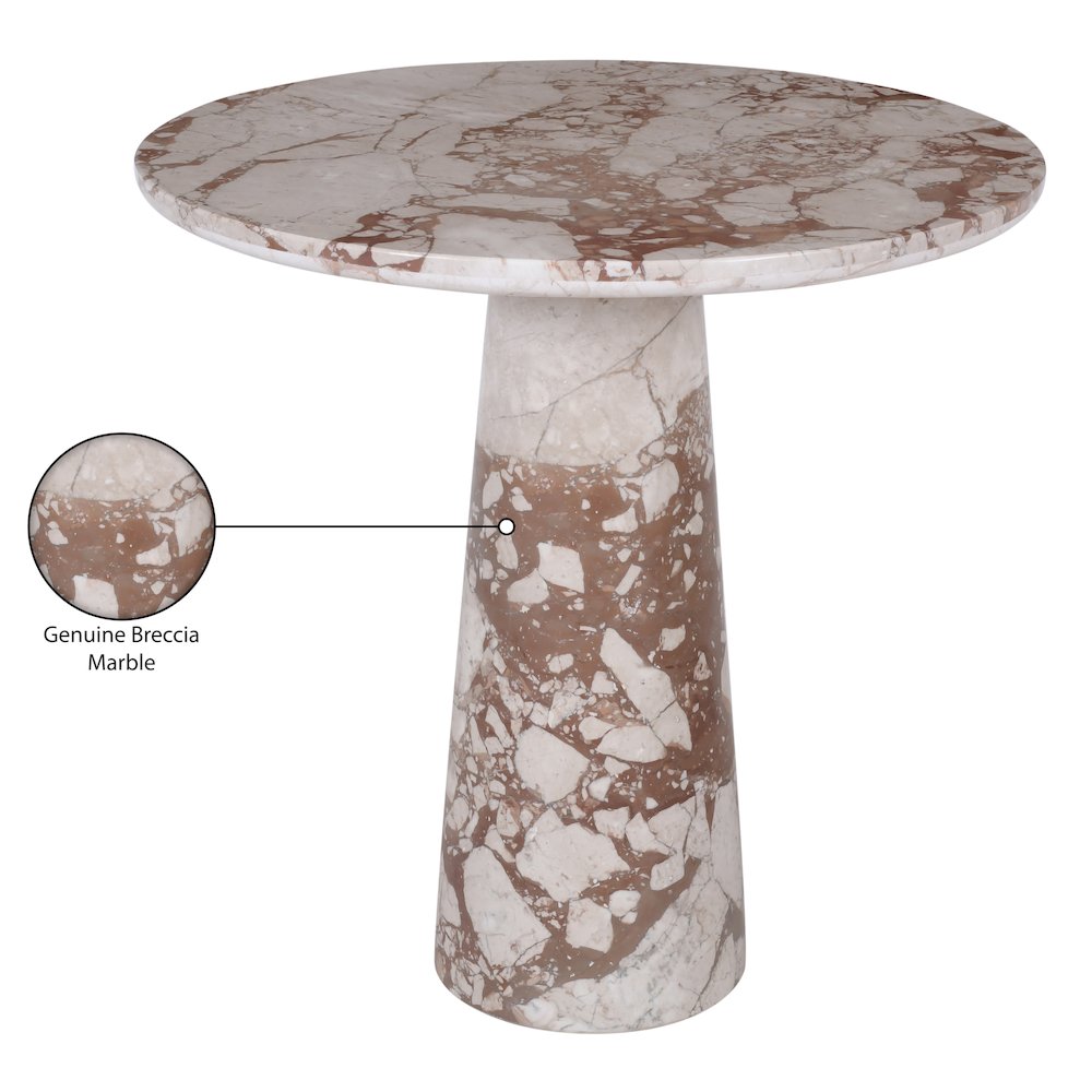 Fontelina 30" Breccia Genuine Marble Bistro Dining Table