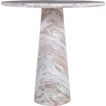 Fontelina 30" Brown Genuine Marble Bistro Dining Table