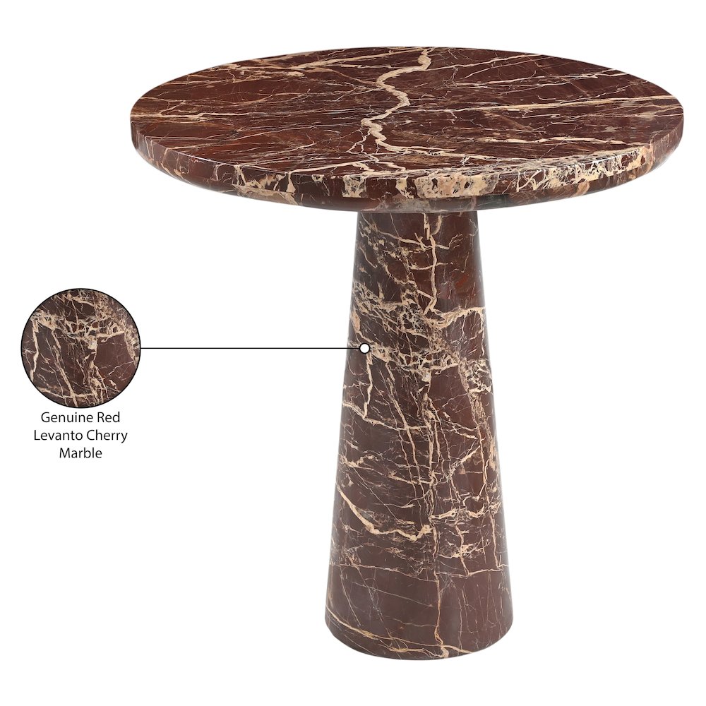 Fontelina 30" Cherry Genuine Marble Bistro Dining Table