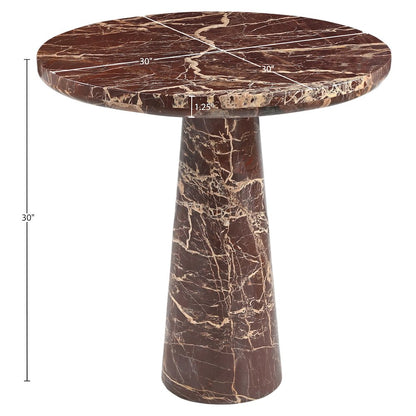 Fontelina 30" Cherry Genuine Marble Bistro Dining Table