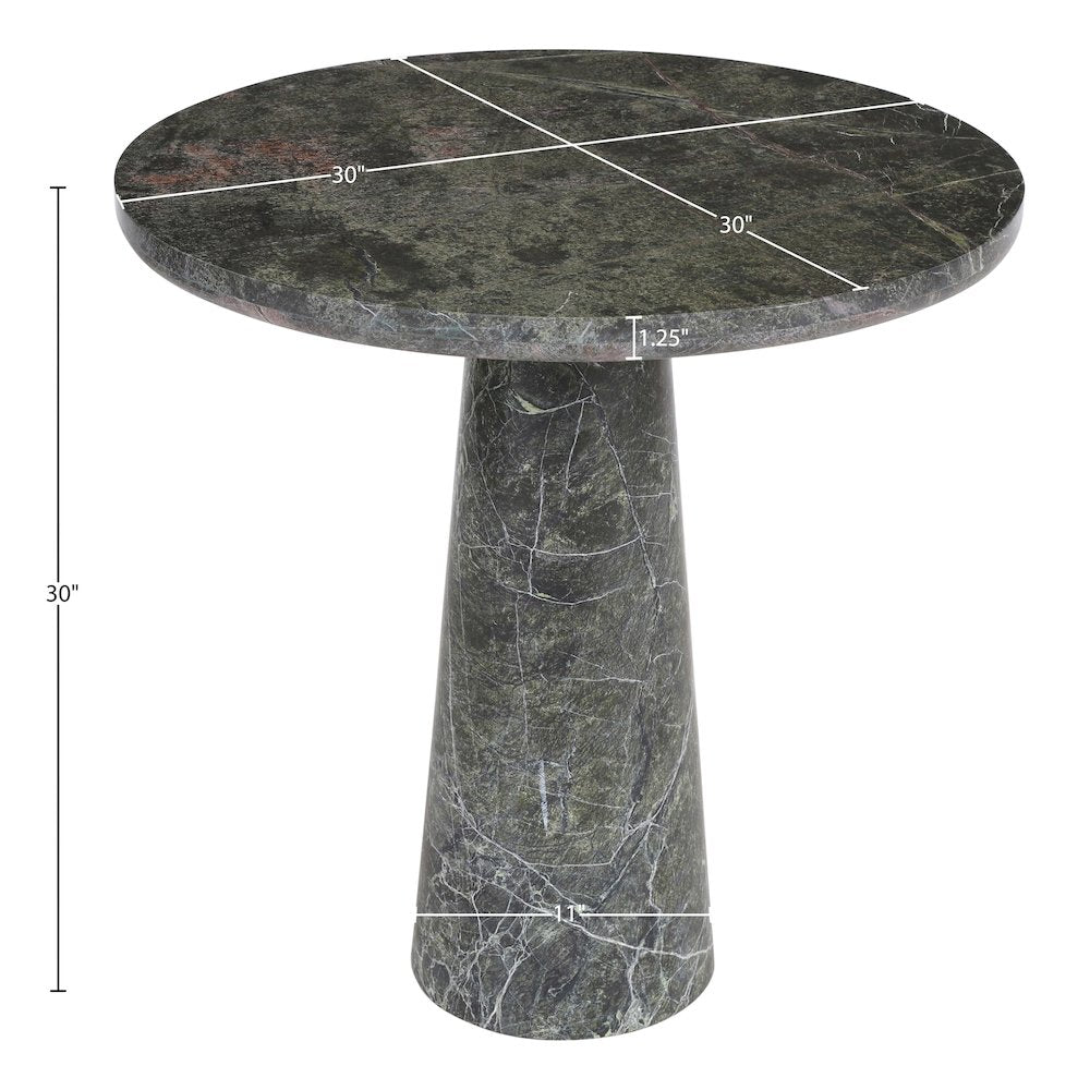 Fontelina 30" Green Genuine Marble Bistro Dining Table