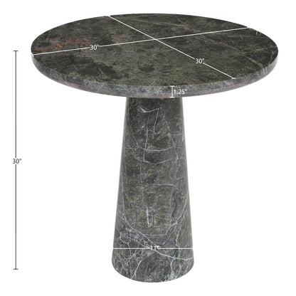 Fontelina 30" Green Genuine Marble Bistro Dining Table