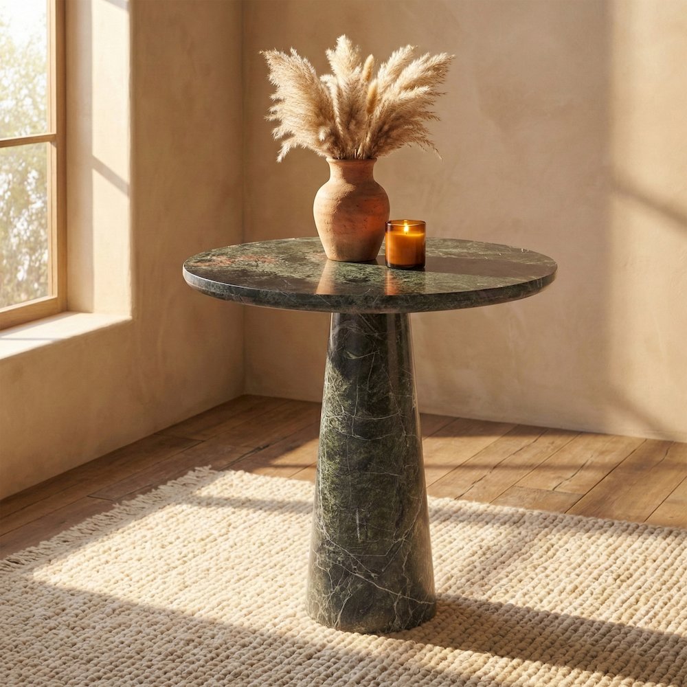 Fontelina 30" Green Genuine Marble Bistro Dining Table