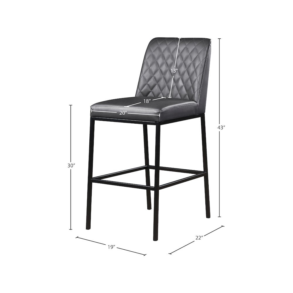 Bryce Grey Vegan Leather Stool, Set of 2