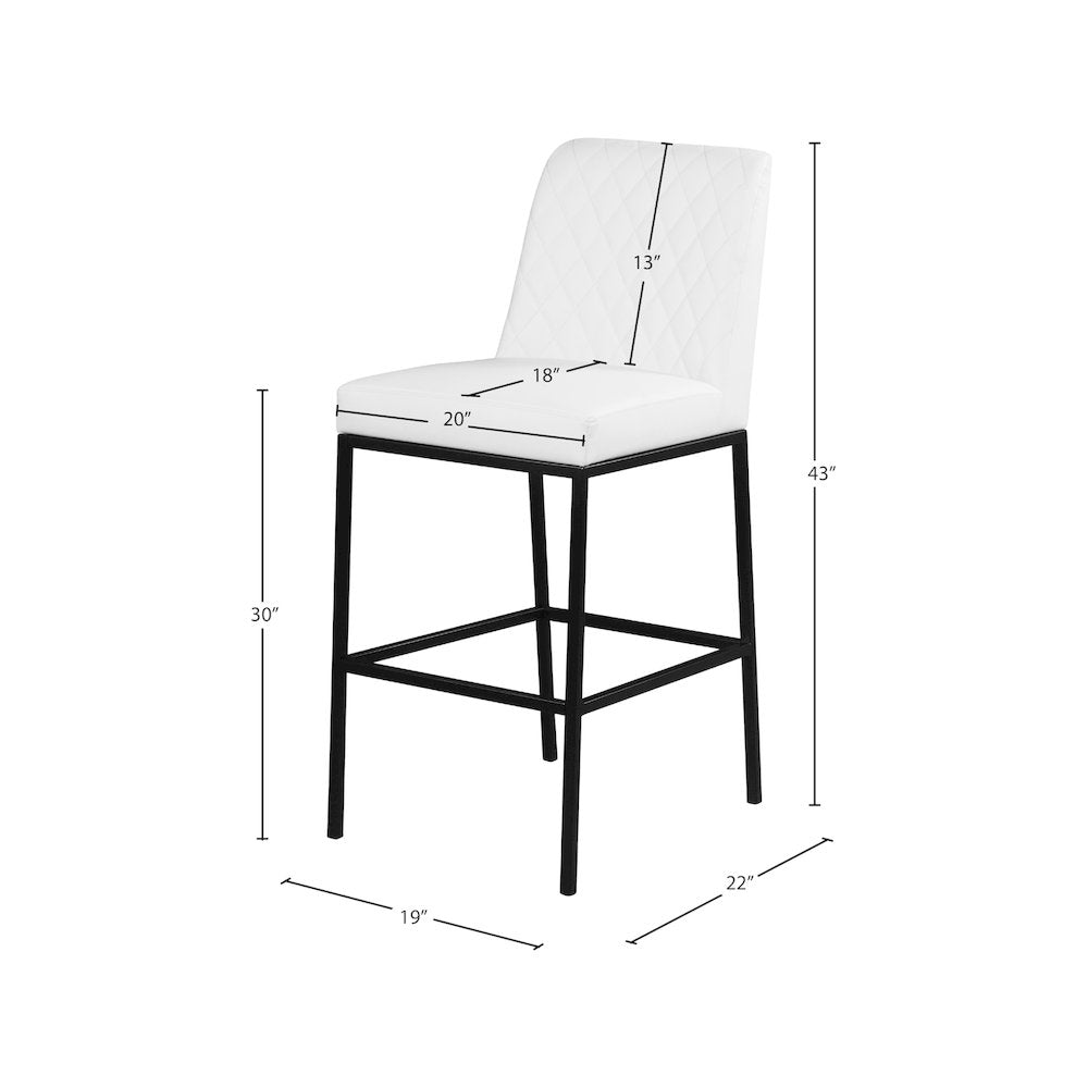 Bryce White Vegan Leather Stool, Set of 2