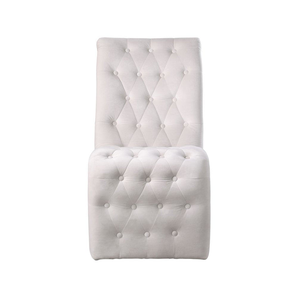Curve Cream Velvet Dining Chair, Set of 2