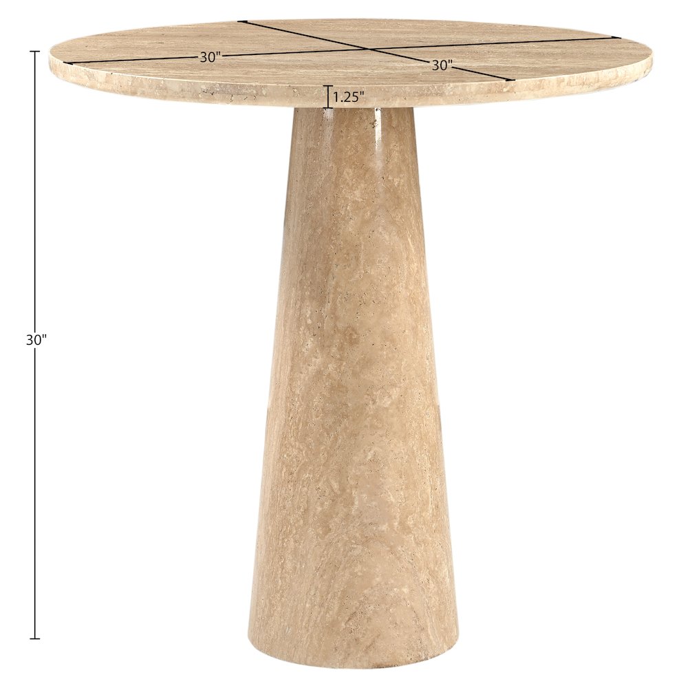 Fontelina 30" Travertine Genuine Travertine Bistro Dining Table