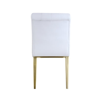 Curve White Vegan Leather Dining Chair, Set of 2