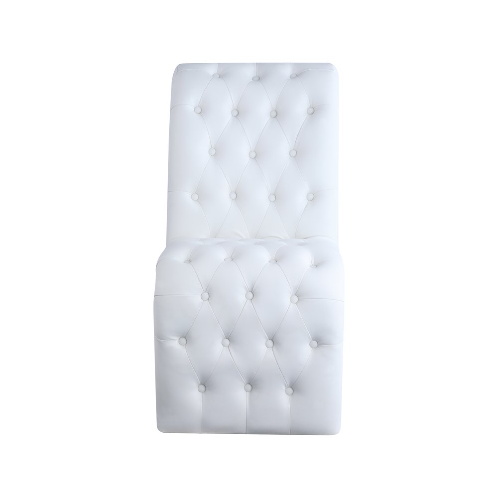 Curve White Vegan Leather Dining Chair, Set of 2
