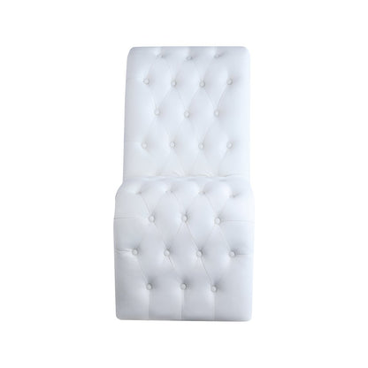 Curve White Vegan Leather Dining Chair, Set of 2