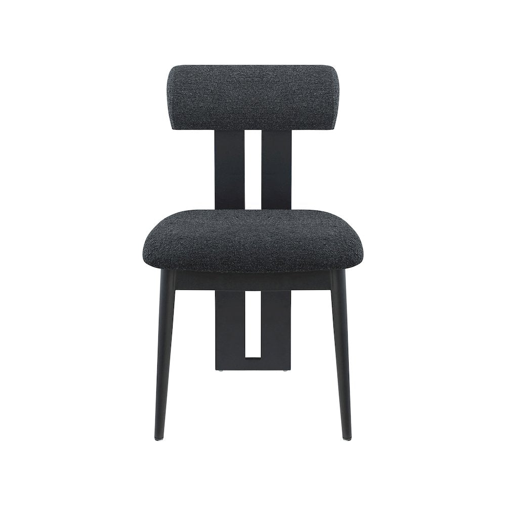 Dario Black Boucle Fabric Dining Chair, Set of 2