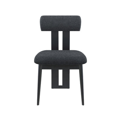 Dario Black Boucle Fabric Dining Chair, Set of 2