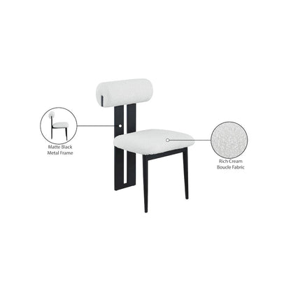 Dario Cream Boucle Fabric Dining Chair, Set of 2