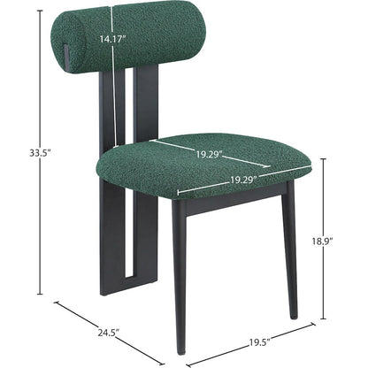 Dario Green Boucle Fabric Dining Chair, Set of 2