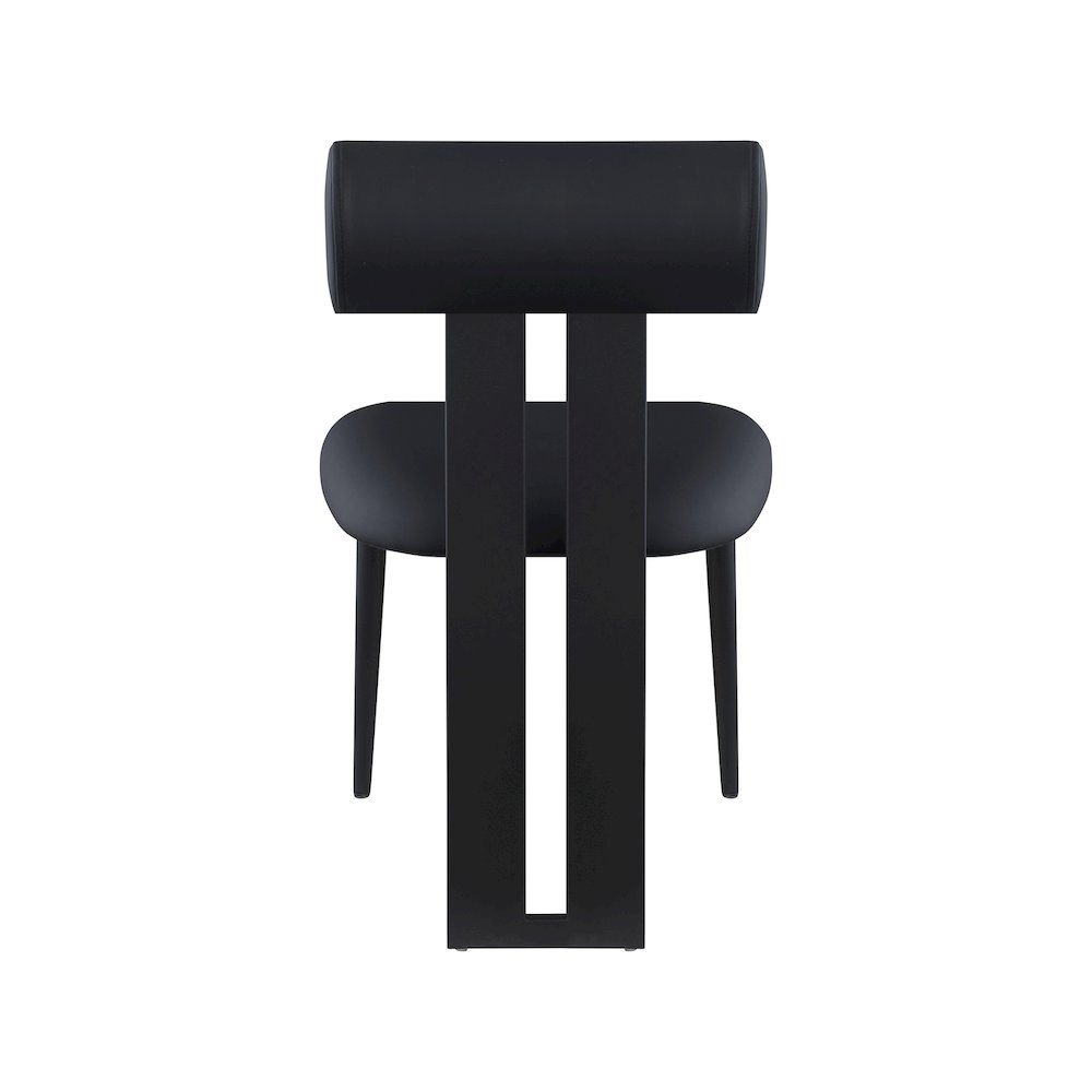 Dario Black Vegan Leather Dining Chair, Set of 2