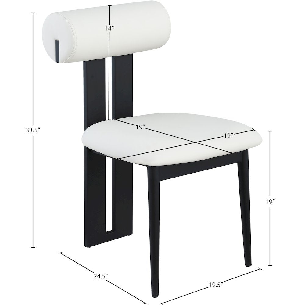Dario Cream Vegan Leather Dining Chair, Set of 2