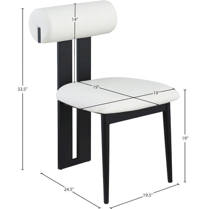 Dario Cream Vegan Leather Dining Chair, Set of 2