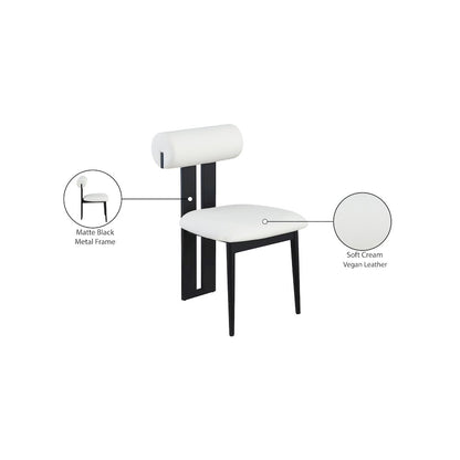 Dario Cream Vegan Leather Dining Chair, Set of 2