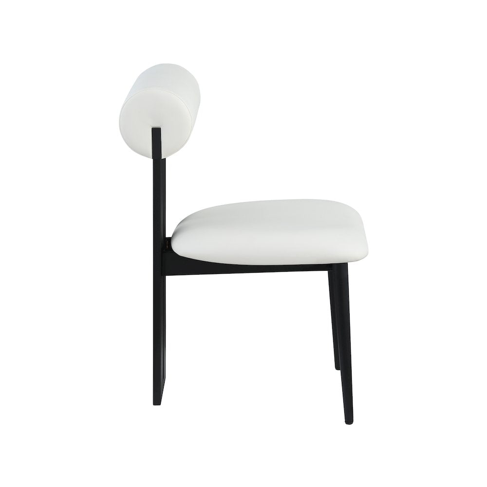 Dario Cream Vegan Leather Dining Chair, Set of 2