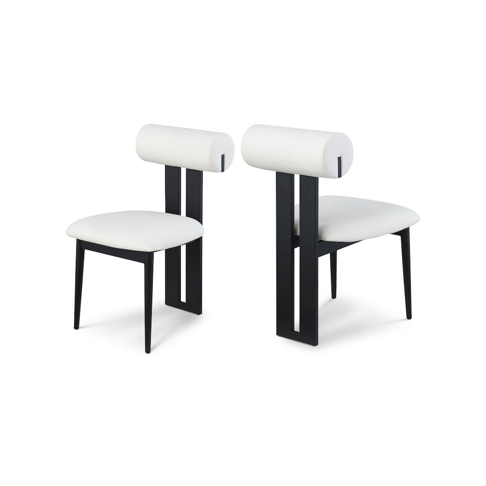 Dario Cream Vegan Leather Dining Chair, Set of 2