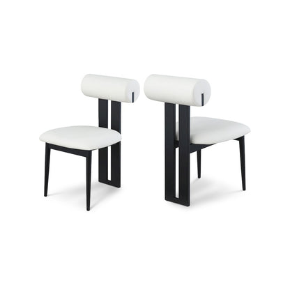 Dario Cream Vegan Leather Dining Chair, Set of 2