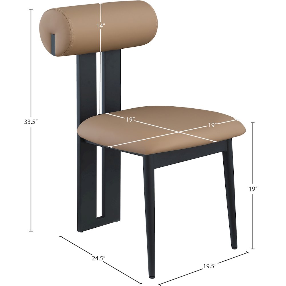 Dario Tan Vegan Leather Dining Chair, Set of 2