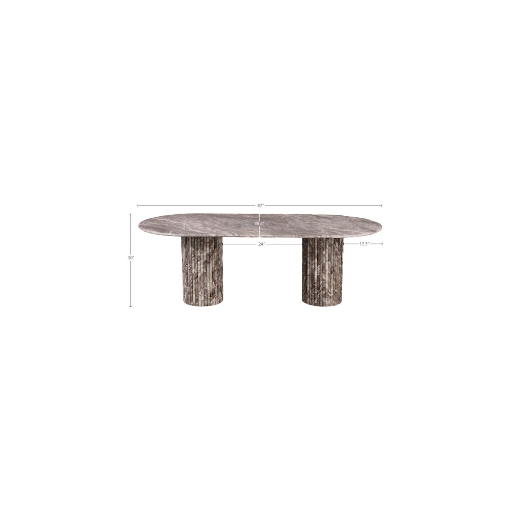 Messina Brown Marble Dining Table