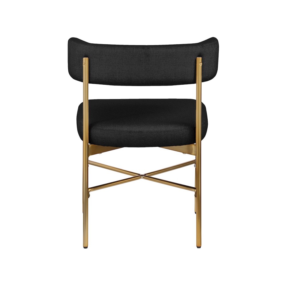 Rivage Black Durable Linen Textured Fabric Dining Chair, Set of 2