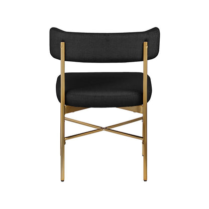 Rivage Black Durable Linen Textured Fabric Dining Chair, Set of 2