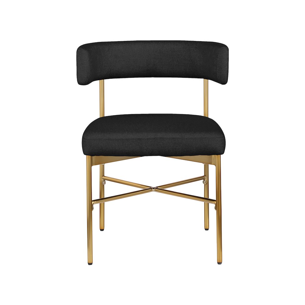 Rivage Black Durable Linen Textured Fabric Dining Chair, Set of 2