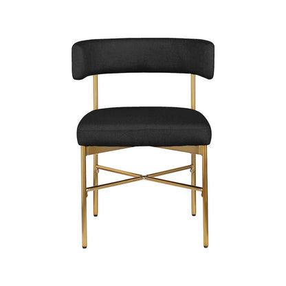 Rivage Black Durable Linen Textured Fabric Dining Chair, Set of 2
