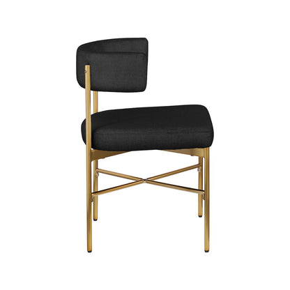 Rivage Black Durable Linen Textured Fabric Dining Chair, Set of 2
