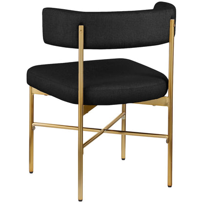 Rivage Black Durable Linen Textured Fabric Dining Chair, Set of 2