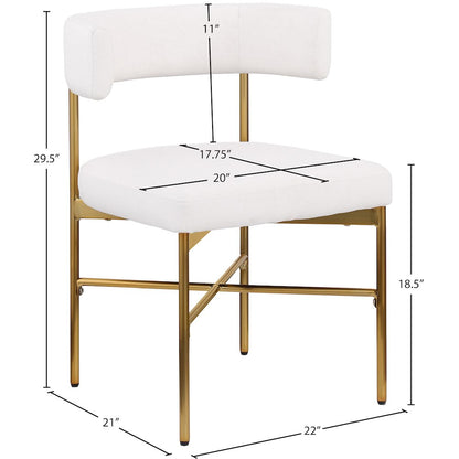 Rivage Cream Durable Linen Textured Fabric Dining Chair, Set of 2
