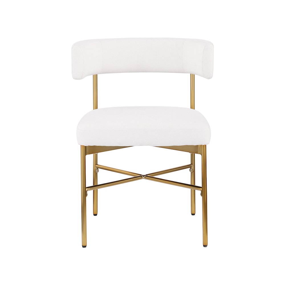 Rivage Cream Durable Linen Textured Fabric Dining Chair, Set of 2