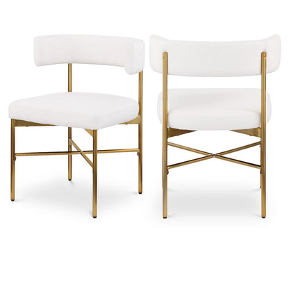 Rivage Cream Durable Linen Textured Fabric Dining Chair, Set of 2