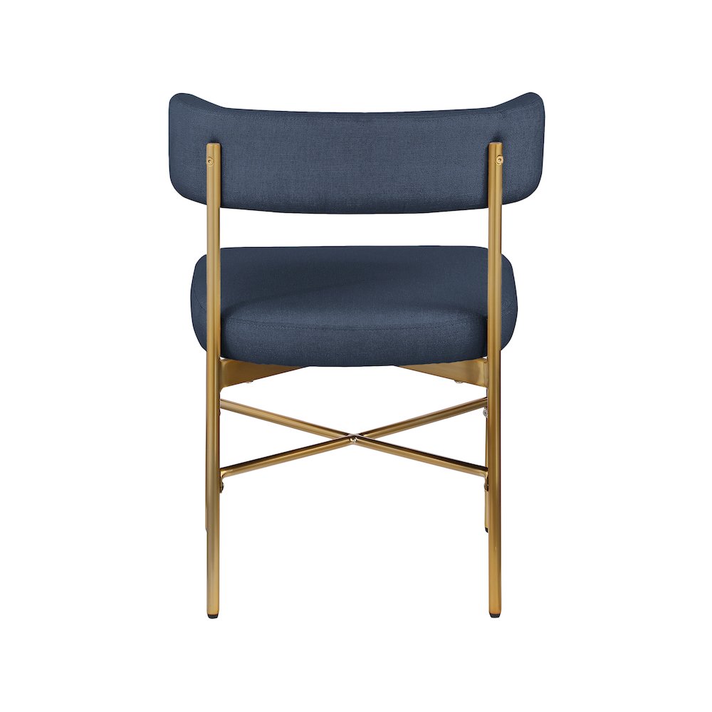 Rivage Deep Navy Durable Linen Textured Fabric Dining Chair, Set of 2