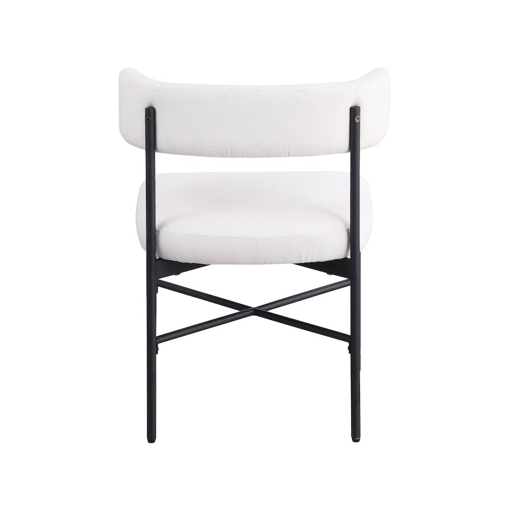 Rivage Cream Durable Linen Textured Fabric Dining Chair, Set of 2