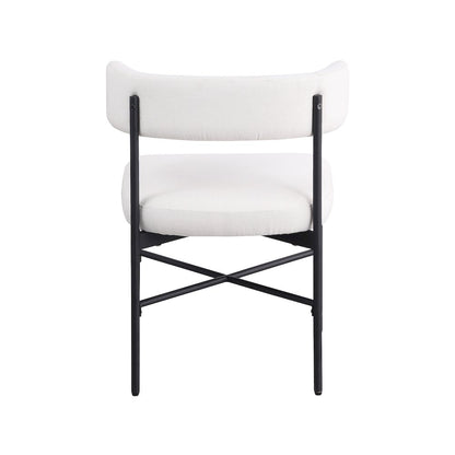 Rivage Cream Durable Linen Textured Fabric Dining Chair, Set of 2